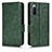 Custodia Portafoglio In Pelle Cover con Supporto C02X per Sony Xperia 10 III SO-52B Verde