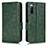 Custodia Portafoglio In Pelle Cover con Supporto C02X per Sony Xperia 10 III Verde