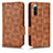 Custodia Portafoglio In Pelle Cover con Supporto C02X per Sony Xperia 10 IV SO-52C Marrone