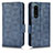 Custodia Portafoglio In Pelle Cover con Supporto C02X per Sony Xperia 5 III Blu