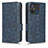 Custodia Portafoglio In Pelle Cover con Supporto C02X per Xiaomi Poco C55 Blu