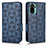 Custodia Portafoglio In Pelle Cover con Supporto C02X per Xiaomi Poco M5S Blu