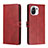 Custodia Portafoglio In Pelle Cover con Supporto C03 per Xiaomi Mi 11 5G Rosso