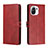 Custodia Portafoglio In Pelle Cover con Supporto C03 per Xiaomi Mi 11 Lite 4G Rosso