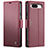 Custodia Portafoglio In Pelle Cover con Supporto C03S per Google Pixel 8a 5G Rosso