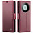 Custodia Portafoglio In Pelle Cover con Supporto C03S per Huawei Mate 60 Pro+ Plus Rosso