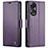 Custodia Portafoglio In Pelle Cover con Supporto C03S per Oppo A78 4G Viola