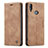 Custodia Portafoglio In Pelle Cover con Supporto C03S per Samsung Galaxy A10s Marrone Chiaro