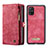 Custodia Portafoglio In Pelle Cover con Supporto C03S per Samsung Galaxy A71 4G A715 Rosso