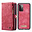 Custodia Portafoglio In Pelle Cover con Supporto C03S per Samsung Galaxy A72 4G Rosso