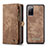 Custodia Portafoglio In Pelle Cover con Supporto C03S per Samsung Galaxy S20 FE 4G Marrone