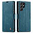 Custodia Portafoglio In Pelle Cover con Supporto C03S per Samsung Galaxy S22 Ultra 5G Blu