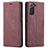 Custodia Portafoglio In Pelle Cover con Supporto C03S per Samsung Galaxy S24 5G Rosso Rosa