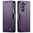 Custodia Portafoglio In Pelle Cover con Supporto C03S per Samsung Galaxy Z Fold5 5G Viola