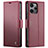 Custodia Portafoglio In Pelle Cover con Supporto C03S per Xiaomi Poco M6 Pro 5G Rosso