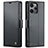 Custodia Portafoglio In Pelle Cover con Supporto C03S per Xiaomi Redmi Note 12R 5G Nero