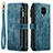 Custodia Portafoglio In Pelle Cover con Supporto C03S per Xiaomi Redmi Note 9S Blu