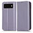 Custodia Portafoglio In Pelle Cover con Supporto C03X per Google Pixel 6 5G Viola