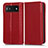 Custodia Portafoglio In Pelle Cover con Supporto C03X per Google Pixel 6a 5G Rosso