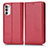 Custodia Portafoglio In Pelle Cover con Supporto C03X per Motorola Moto Edge (2022) 5G Rosso