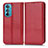 Custodia Portafoglio In Pelle Cover con Supporto C03X per Motorola Moto Edge 30 5G Rosso