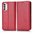 Custodia Portafoglio In Pelle Cover con Supporto C03X per Motorola MOTO G52 Rosso