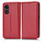 Custodia Portafoglio In Pelle Cover con Supporto C03X per Oppo A38 Rosso