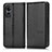 Custodia Portafoglio In Pelle Cover con Supporto C03X per Oppo A58 4G Nero