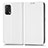 Custodia Portafoglio In Pelle Cover con Supporto C03X per Oppo F19 Bianco