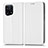 Custodia Portafoglio In Pelle Cover con Supporto C03X per Oppo Find X5 5G Bianco