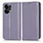 Custodia Portafoglio In Pelle Cover con Supporto C03X per Oppo Reno8 5G Viola