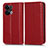 Custodia Portafoglio In Pelle Cover con Supporto C03X per Oppo Reno9 5G Rosso