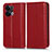 Custodia Portafoglio In Pelle Cover con Supporto C03X per Oppo Reno9 Pro+ Plus 5G Rosso