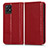 Custodia Portafoglio In Pelle Cover con Supporto C03X per Realme 8i Rosso