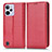 Custodia Portafoglio In Pelle Cover con Supporto C03X per Realme C31 Rosso