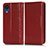 Custodia Portafoglio In Pelle Cover con Supporto C03X per Samsung Galaxy A03 Core Rosso