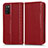 Custodia Portafoglio In Pelle Cover con Supporto C03X per Samsung Galaxy A03s Rosso