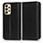 Custodia Portafoglio In Pelle Cover con Supporto C03X per Samsung Galaxy A23 4G Nero