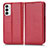 Custodia Portafoglio In Pelle Cover con Supporto C03X per Samsung Galaxy F23 5G Rosso