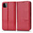 Custodia Portafoglio In Pelle Cover con Supporto C03X per Samsung Galaxy F42 5G Rosso