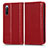 Custodia Portafoglio In Pelle Cover con Supporto C03X per Sony Xperia 10 III SOG04 Rosso