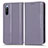 Custodia Portafoglio In Pelle Cover con Supporto C03X per Sony Xperia 10 III SOG04 Viola