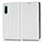 Custodia Portafoglio In Pelle Cover con Supporto C03X per Sony Xperia 10 IV SO-52C Bianco