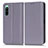 Custodia Portafoglio In Pelle Cover con Supporto C03X per Sony Xperia 10 IV SO-52C Viola