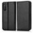 Custodia Portafoglio In Pelle Cover con Supporto C03X per Sony Xperia 5 II Nero