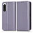 Custodia Portafoglio In Pelle Cover con Supporto C03X per Sony Xperia 5 IV Viola