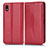 Custodia Portafoglio In Pelle Cover con Supporto C03X per Sony Xperia Ace III Rosso