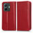 Custodia Portafoglio In Pelle Cover con Supporto C03X per Vivo iQOO Z6 Pro 5G Rosso