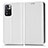 Custodia Portafoglio In Pelle Cover con Supporto C03X per Xiaomi Poco X4 NFC Bianco