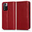 Custodia Portafoglio In Pelle Cover con Supporto C03X per Xiaomi Poco X4 NFC Rosso